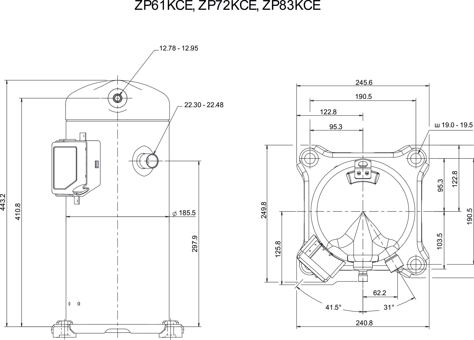 схема Copeland ZP61KСE-TFD-422