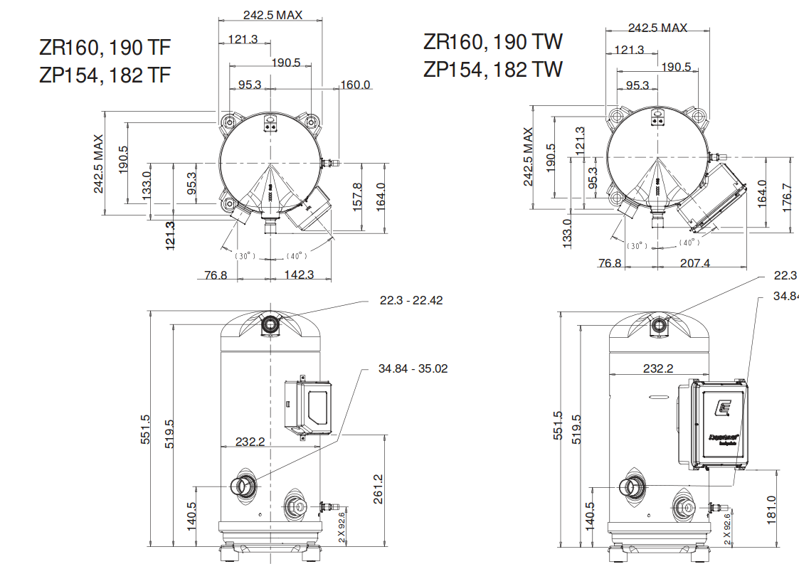 схема Copeland ZR160KCE-TFD-455