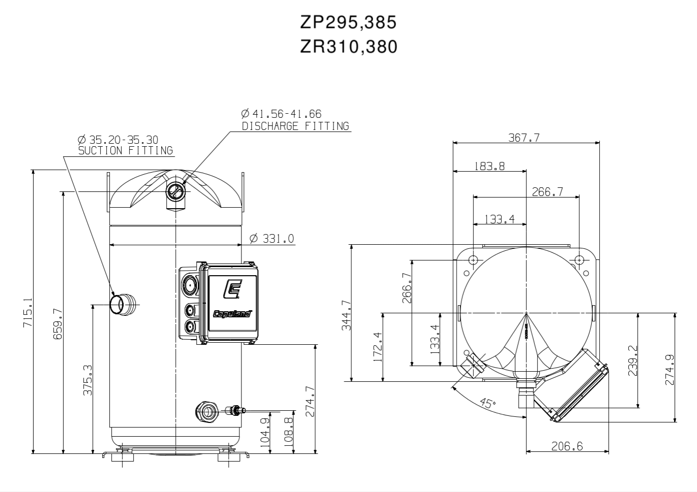 схема Copeland ZR310KCE-TWD-522