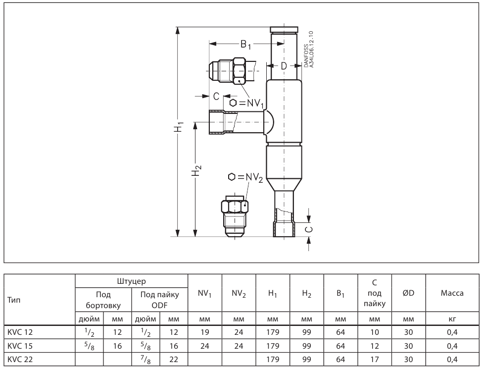 схема Danfoss KVC 12 (034L0141)