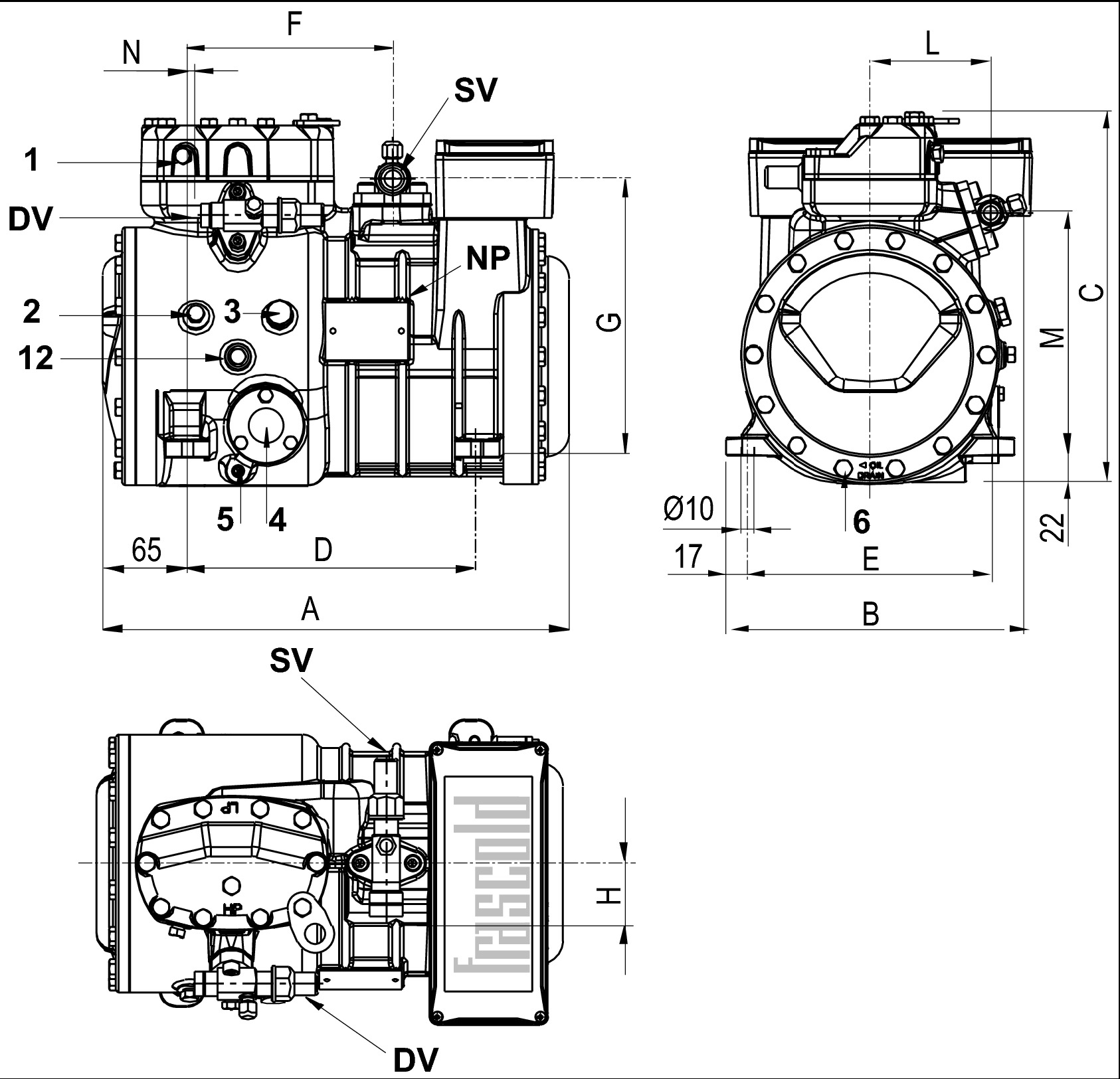 Схема Frascold D2-11.1Y