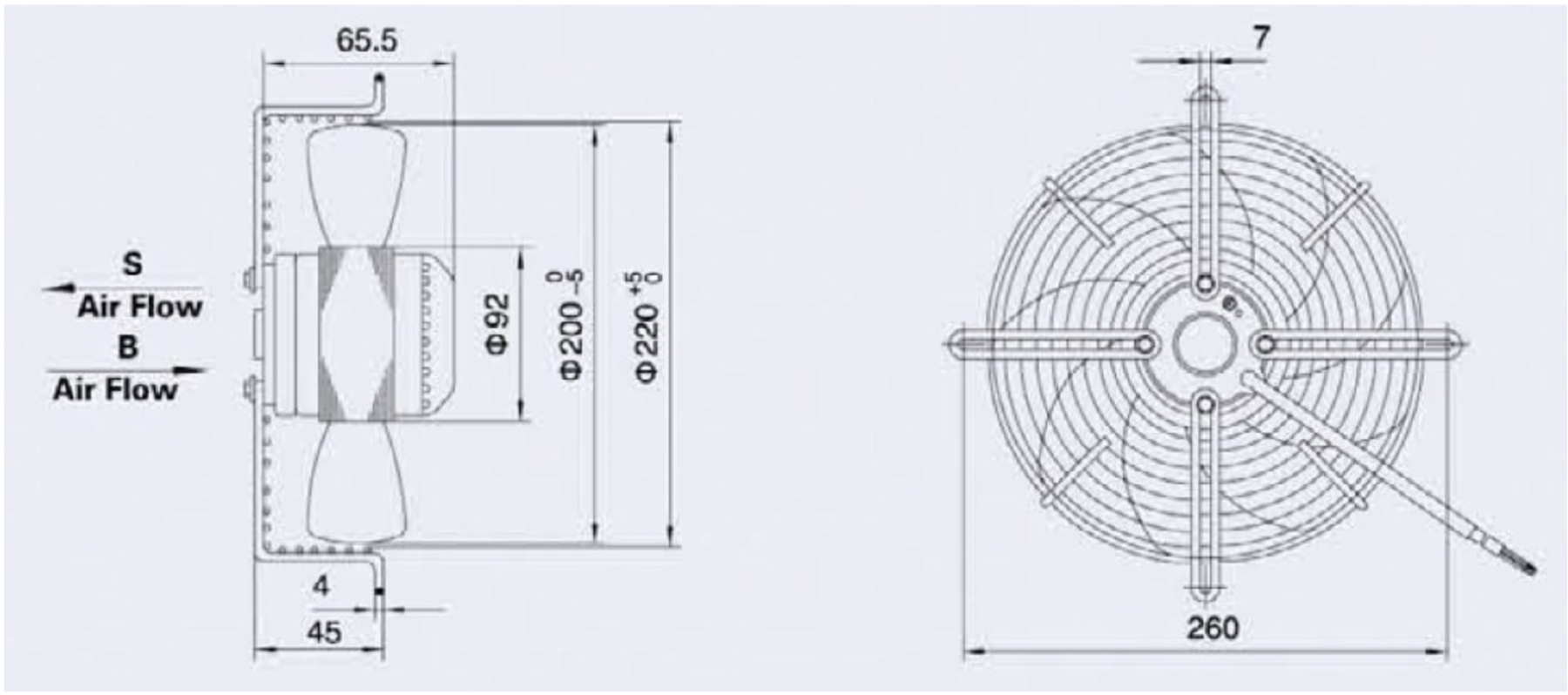 схема Weiguang YWF2E-200-B-92/15-G