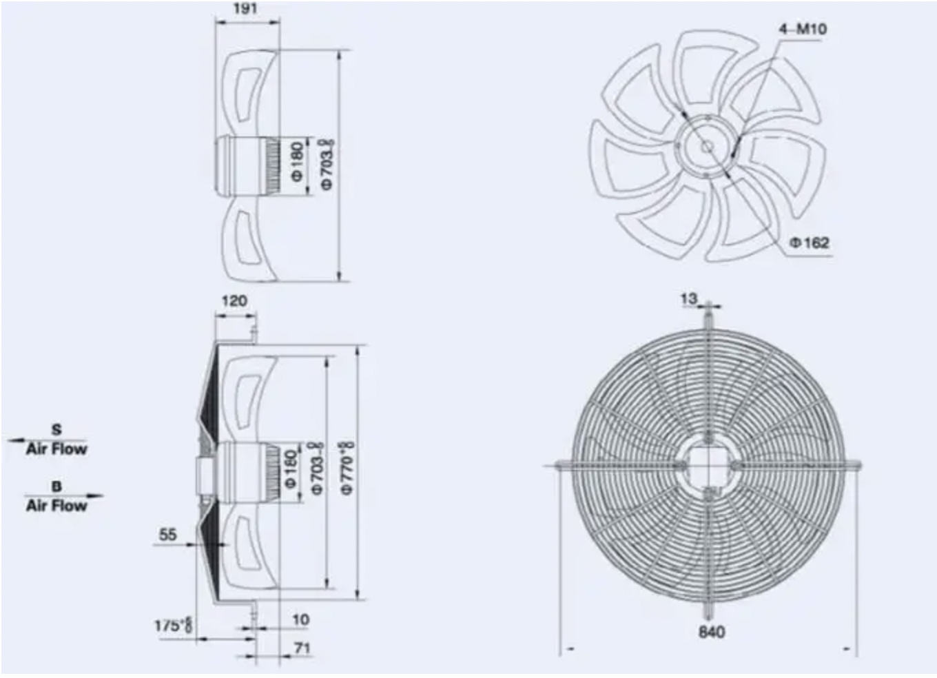 схема Weiguang YWF6D-710-S-180/75-B