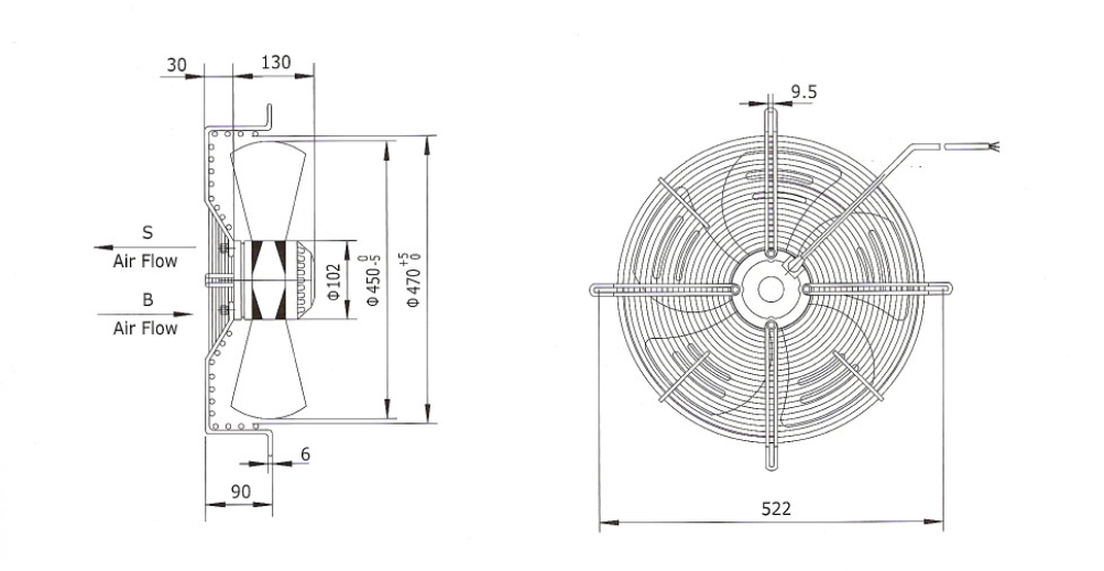 схема Weiguang YWF4E-450-B-102/60-G
